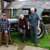 Jean and Steve Green at their farm in Yorkshire with close friend Peter Wright. (Credit: DaisyBeck Studios)