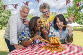 Handout Photo from The Great British Bake Off. Pictured: Paul, Alison, Prue & Noel. Credit: Mark Bourdillon/Love Productions/Channel 4.