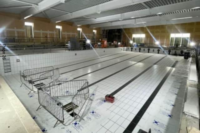 The main pool under construction.
