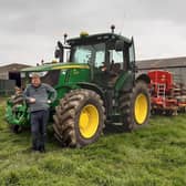 North Yorkshire farmer, James Bainbridge at his family farm near Stokesley. His farm and tractors have been targeted for theft of vital GPS systems.
