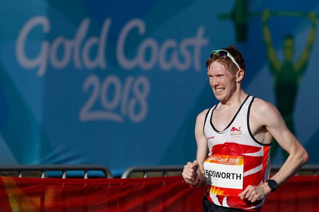 England's Tom Bosworth competes during the athletics men's 20m race walk final during the 2018 Gold Coast Commonwealth Games (Picture: ADRIAN DENNIS/AFP via Getty Images)