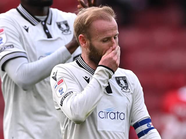 DISAPPOINTMENT: A dejected Barry Bannan at Middlesbrough, where Sheffield Wednesday's winless run extended to four matches
