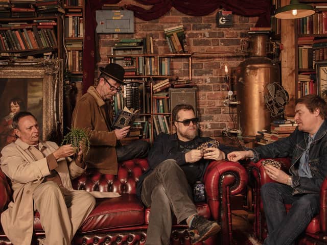 CREEP SHOW: The supergroup: Cabaret Voltaire’s Stephen Mallinder, Tunng’s Phil Winter, US singer John Grant, Cornwall’s Benge. Picture: Chris Bethell