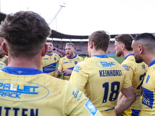 Jordan Abdull leads a team talk after the win in Toulouse last year. (Picture: Manuel Blondeau/SWpix.com)