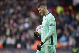 Sheffield United goalkeeper Ivo Grbic during the Emirates FA Cup fourth round match against Brighton at Bramall Lane. Picture: Richard Sellers/PA Wire.