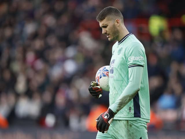 Sheffield United goalkeeper Ivo Grbic during the Emirates FA Cup fourth round match against Brighton at Bramall Lane. Picture: Richard Sellers/PA Wire.