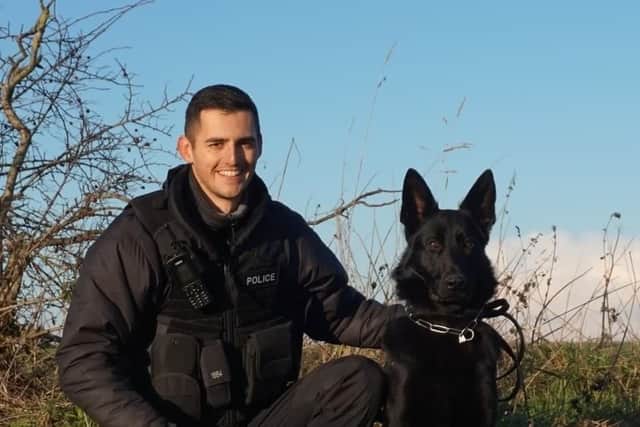 PC Josh Hunsley and PD Rhun from North Yorkshire Police