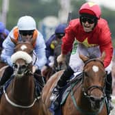 MAGIC MOMENT: Jason Hart riding Highfield Princess (red) win The Coolmore Wootton Bassett Nunthorpe Stakes at York Racecourse in August last year. Picture: Alan Crowhurst/Getty Images