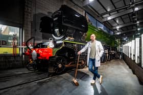 The world famous locomotive, The Flying Scotsman at the National Railway Museum York as part of it's Centenary Celebration. Picture By Yorkshire Post Photographer,  James Hardisty. Date: 30th March 2023.