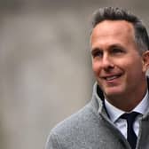 Former England cricket captain Michael Vaughan at the Cricket Discipline Commission hearing (Picture: JUSTIN TALLIS/AFP via Getty Images)