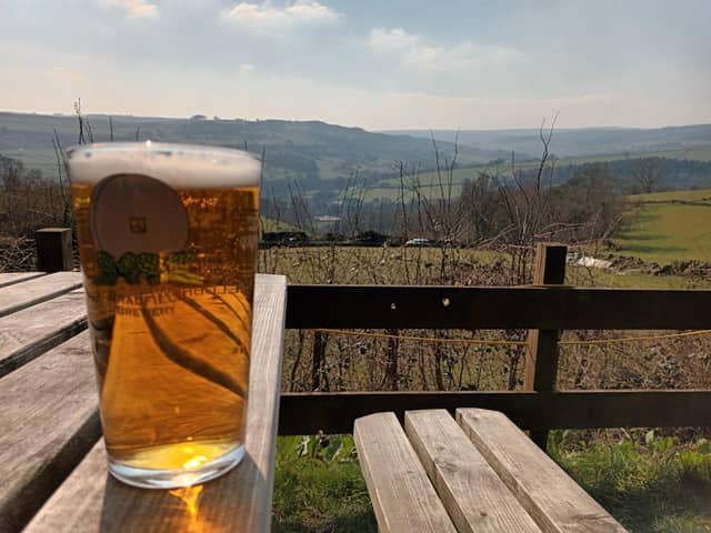 What a view: the beer garden at the Old Horns Inn.
