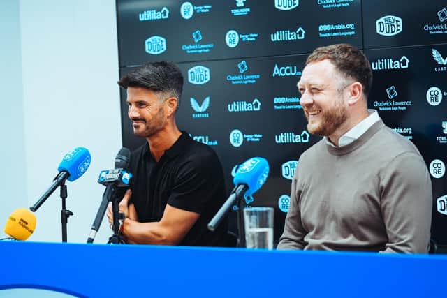 BIG FANS: Huddersfield Town coach Martin Drury (left) and sporting director Chris Markham have both spoken highly of Balker (Image courtesy of Huddersfield Town)