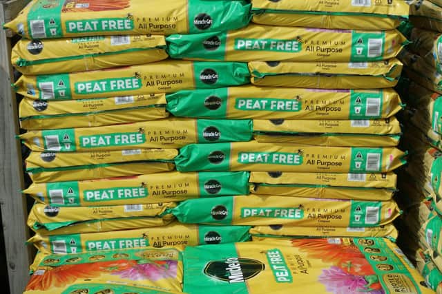 A file photo of bags of peat-free compost. PIC: Alamy/PA