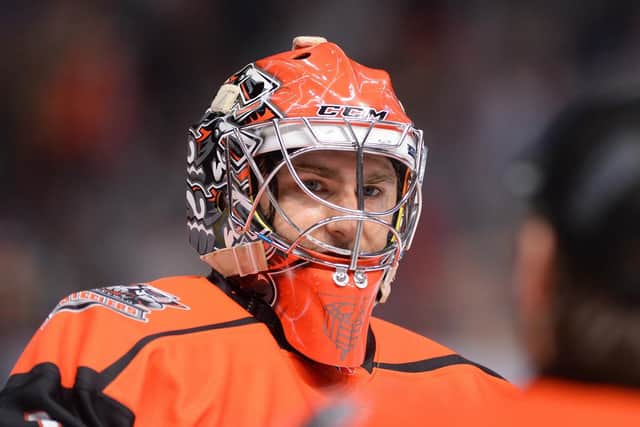 NIGHT OFF: Sheffield Steelers' No 1 netminder was able to sit out Saturday's Challenge Cup game at Nottingham. Picture: Dean Woolley/Steelers Media.