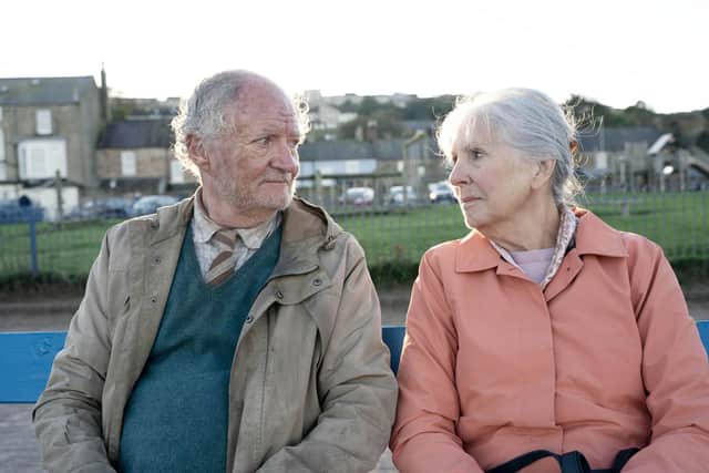 A shot from The Unlikely Pilgrimage of Harold Fry. Pictured: Jim Broadbent as Harold Fry and Penelope Wilton as Maureen Fry. Photo: PA