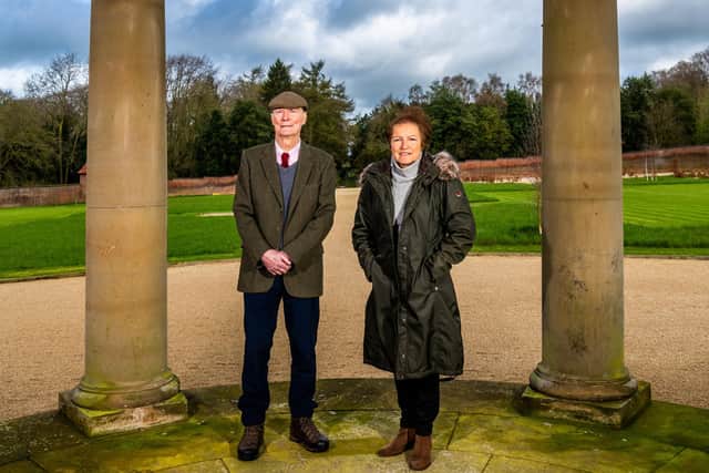 Helperby Walled Gardens, High Lane Helperby, near York, has under gone a major refurbishment over the last few years into a Wedding and events venue. Pictured Sir Anthony and Lady Milnes Coates. Picture By Yorkshire Post Photographer,  James Hardisty.