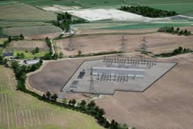 An impression of the proposed Birkhill Wood substation near Cottingham, East Riding of Yorkshire