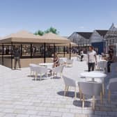 A CGI of what Dewsbury market could look like in the future.
