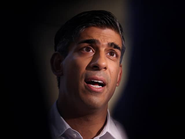 Prime Minister Rishi Sunak during a visit to Wormley Community Centre in Hertfordshire. PIC: Hollie Adams/PA Wire