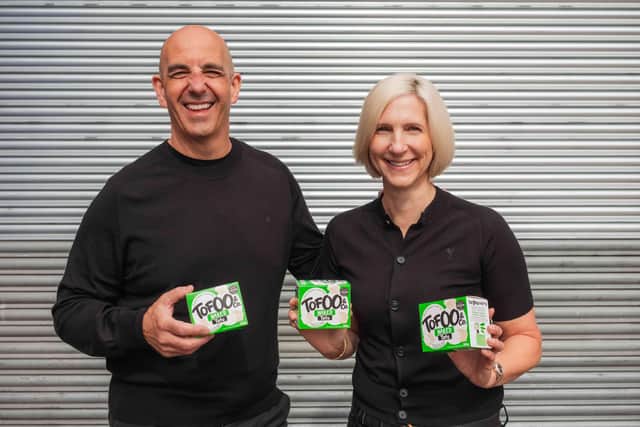 David Knibbs, CEO, and Lydia Smith, director of the Tofoo Co. The Tofoo Co has broken ground on a major new factory in Malton. (Photo supplied on behalf of The Tofoo Co)