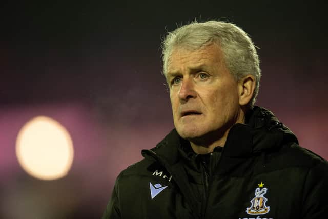 Mark Hughes.
Stockport County v Bradford City.  Skybet League 2.  Edgeley Park.
24 January 2023.  Picture Bruce Rollinson