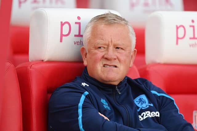 Middlesbrough manager Chris Wilder watched his side lose their fourth league game of the season. Picture: Michael Regan/Getty Images.