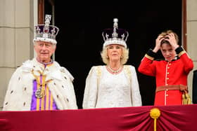 King Charles III and Queen Camilla on the balcony of Buckingham Palace, London, following the coronation. PIC: Leon Neal/PA Wire