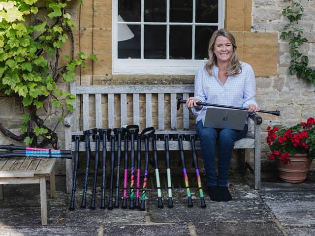 Amelia Peckham, co-founder of Cool Crutches and Walking Sticks, the Harrogate-based business behind the black crutches recently worn by Victoria Beckham, has launched the UK's first customisable children's crutches.