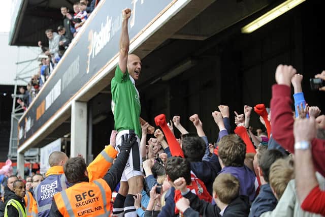 Doncaster Rovers Rob Jones celebrates winning League One at Griffin Park, Brentford. (Picture: Sean Dempsey/PA)