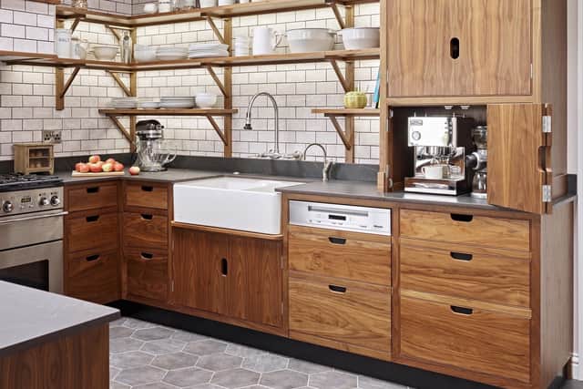 Wood kitchens, rather than painted wood versions, are making a welcome comeback. This is from The Secret Drawer, which has showrooms in Ilkley and Skipton