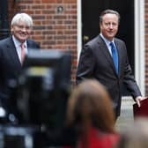 Foreign Secretary Lord David Cameron (right) and Minister for Development in the Foreign Office Andrew Mitchell arrive in Downing Street, London, for the first meeting of the new-look Cabinet following a reshuffle on Monday. PIC: James Manning/PA Wire