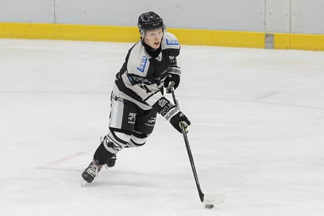 CONSOLATION EFFORT: Finlay Ulrick scored a late goal for Hull Seahawks in their 5-1 National Cup Final second leg defeat at Milton Keynes. Picture: Adam Everitt/Seahawks Media.