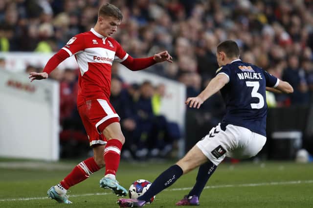Middlesbrough goalscorer Marcus Forss (left) and Millwall's Murray Wallace battle for the ball (Picture: Will Matthews/PA Wire)