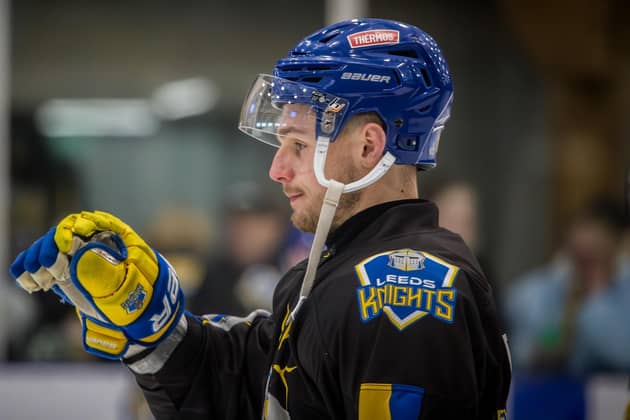 STICKING AROUND: Defender Lewis Baldwin has agreed a new, two-year deal with Leeds Knights. Picture: Jacob Lowe/Knights Media.