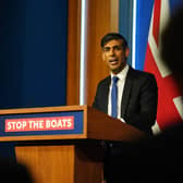 Prime Minister Rishi Sunak during a press conference in the Downing Street Briefing Room. PIC: James Manning/PA Wire