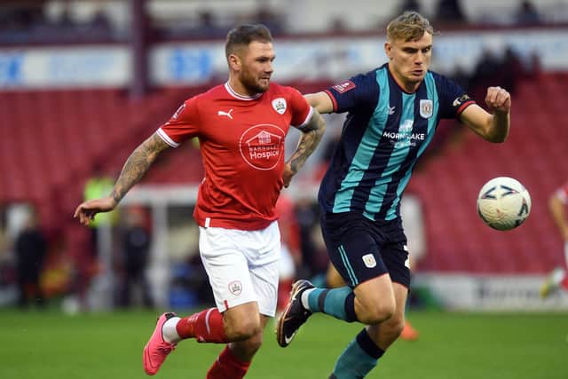 Barnsley's James Norwood scored early at Accrington but the Reds could not build on it. (Picture: Jonathan Gawthorpe)