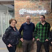 From left to right: Liz Whitefield, Hippo Digital co founder and executive director, Adam Leiwis, CEO of Hippo Digital, with Ed Lewis and Anna Sutton, co-founders of The Data Shed.