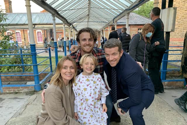 Dexter played David Saunders in The Midwich Cuckoos, pictured here with cast members Keeley Hawes, Max Beesley and Lewis Reves