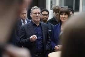 Labour leader Sir Keir Starmer and Shadow Chancellor Rachel Reeves during their visit to the Manufacturing Technology Centre in Coventry. PIC: Andrew Matthews/PA Wire