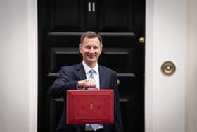 Chancellor of the Exchequer Jeremy Hunt leaves 11 Downing Street, London, with his ministerial box before delivering his Budget at the Houses of Parliament. PIC: Stefan Rousseau/PA Wire