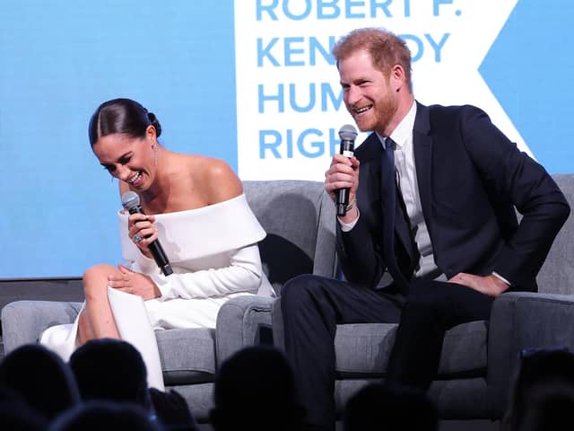 NEW YORK, NEW YORK Harry and Meghan doing it their way (Photo by Mike Coppola/Getty Images for 2022 Robert F. Kennedy Human Rights Ripple of Hope Gala)