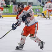 DOUBLE DELIGHT: Jack Brammer scored twice in Sheffield Steeldogs' 7-6 win over Telford Tigers on Sunday. Picture: Tony Johnson.