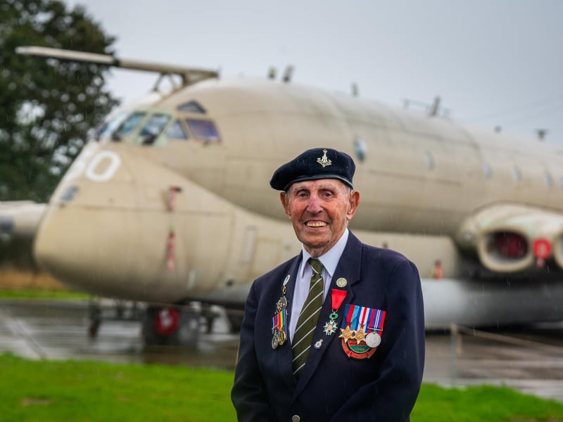 Pictured Ken Cooke, aged 101, York's last surviving Normandy veteran who served with 7th Battalion the Green Howards and landed on Gold Beach, June 6, 1944 attending today's memorial service. Picture: James Hardisty. Date: 6th September 2026.
