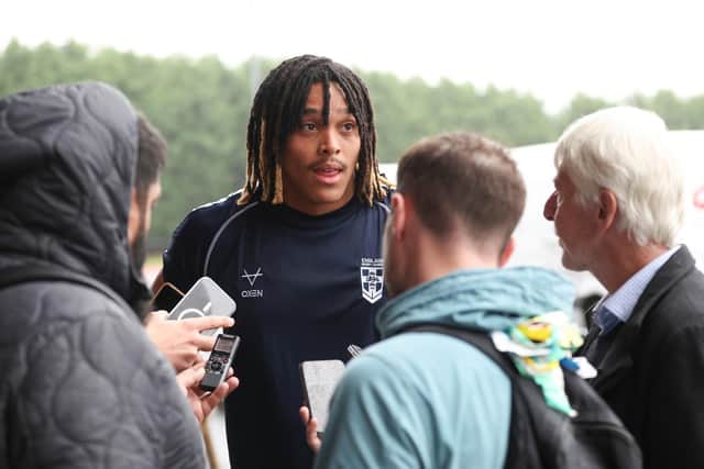 BACK IN TOWN: England's Dom Young chats to the media during an England training session earlier this week. Picture by Paul Currie/SWpix.com