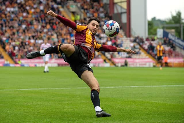 Levi Sutton in action for Bradford City earlier this season (Picture: Bruce Rollinson)