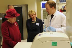 Professor Dame Pamela Shaw with the late Queen, who opened the Sheffield Institute for Translational Neuroscience (SITraN) in November 2010.