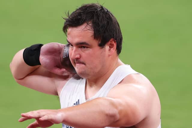 In position: Scott Lincoln of Team Great Britain during the men's shot put competition at the Tokyo 2020 Olympic Games (Picture: Christian Petersen/Getty Images)