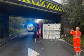 Emergency services are on the scene of a bridge strike on Doncaster Road in the Akworth area of Pontefract
Credit: Nikky Stevens