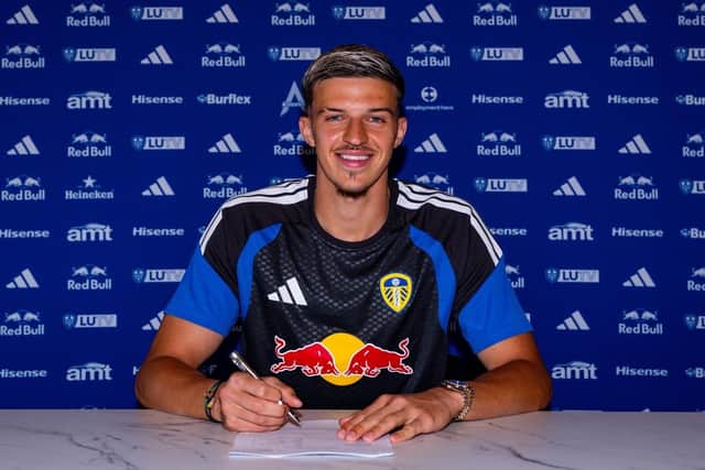 BIG-MONEY BIUY: Tarik Muharemovic signs on for Leeds United (Image courtesy of Leeds United)