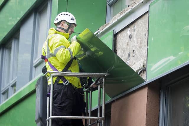 Cladding being inspected
